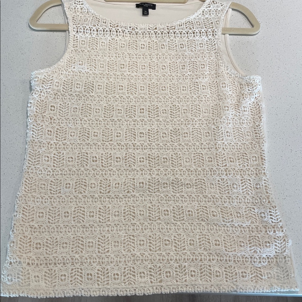 Talbots Cream Lace Tank Top